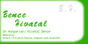 bence hivatal business card
